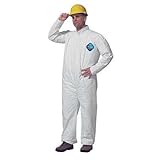 デュポンSafespec ty120s WHホワイトMediumタイベックchemical-resistant Coveralls – Fits 25個付き – 28 1 / 2で開く股下 – 伸縮性