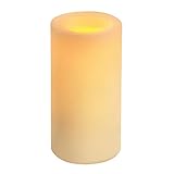 High Quality Flameless Candle Round Vanilla-Scented Pillar with Timer, 8-inch tall, Cream