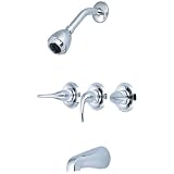 Olympia Faucets P-3250 Three Handle Tub/Shower Set, Chrome Finish by Olympia Faucets
