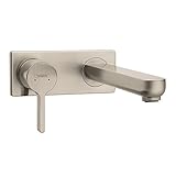 Hansgrohe 31163821 Metris S Wall-Mounted Single Handle Faucet, Brushed Nickel [並行輸入品]
