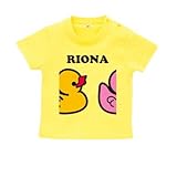 BabyChips あひる3(名入れ半袖ベビーTシャツ) 90 イエロー
