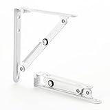 TANNER 折りたたみ 棚受け金具 スマートブラケット ホワイト SS 150mm CSZ L字金具 2本セット 耐荷重40kg