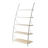 エア・リゾーム 壁面収納 棚 おしゃれ ラダーラック ラダーシェルフ ディスプレイラック 壁掛け収納 壁面ハイタイプラック WORSE(ウォルス) 90cm幅タイプ ホワイト×ナチュラル