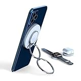 3in1 ワイヤレス充電器 15W 「2023革新版 二つ折りリング」 2台同時充電 置くだけ スマホリング・スタンド機能 type-cケーブル (ホワイト)