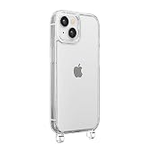 iPhone15 ショルダーストラップホール付クリアハイブリッドケース [クリア]