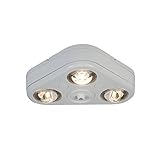 All Pro Outdoor Security REV335PCW Revolve LED Triple Head Dusk-to-Dawn Flood Light, 2400 lm, White,
