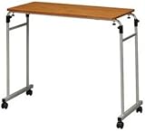 弁天インテリア ベッドテーブル サイドテーブル 伸縮式 高さ / 幅調節可 ブラウン