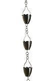 Patina Products 8.5ft. Brushed Stainless Steel Flower Cup Rain Chain R267
