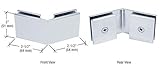CRL Chrome Square 135 Degree Glass-to-Glass Clamp [並行輸入品]