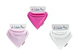 Dribble Ons Girls Bandana Bib - Baby Pink, Fuchsia & White - ** ** (Gift Wrap Available) by DribbleO