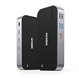 MOKiN ノートパソコンドッキングステーション 16イン1ドックトリプルモニター USB Cドッキングステーション HDMI3個付き PD 100W USB 3.1/3.0/2.0 RJ 45イーサネット SD/TF、Dell/HP/Lenovo用オーディオ マットブラック