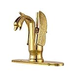 Rozin 白鳥スタイル 浴室 流し台用 混合栓 じゃぐち カバープレート メッキ 洗面所用 蛇口 カバープレート