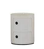 西秀家具店 コンポニビリ 2段 ホワイト WH ミッドセンチュリー リプロダクト ラウンド ストレージ キャビネット アンナ・カステッリ・フェリーニ 北欧 ラック 収納 (501-131028-003)