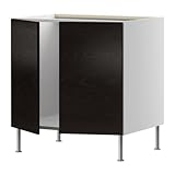 IKEA(イケア) FAKTUM ネクスス ブラウンブラック 80 cm 19838315 ベースキャビネット シンク+ 扉2枚用、ネクスス ブラウンブラック