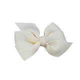 Pinwheel Bow Hair Clip - Toddler TruStay Clip - Best NO Slip Barrette For Fine Hair (TA6-Cream) by T