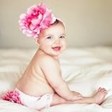 ベビーのフラワーヘアバンド おおきなお花のヘアクリップピン付/ピンク 【セミオーダー】 [Baby Product]