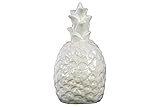 Urban Trends Collection 42508 4 Piece Ceramic Gloss White Pineapple Figurine, 5.00 x 5.00 x 10.25 in