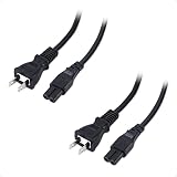 【PSE認証済】Cable Matters 2本セット AC電源ケーブル - 2m、メガネ型 2ピンソケット（125V 7A対応）【PS4/PS5/Xbox対応】 IEC60320 C7 メガネケーブル 電源コード