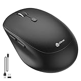 iClever ワイヤレスマウス デュアルモード 無線マウス Bluetooth type-C充電式 マウス 2.4GHz 静音 7鍵ボタン 800/1200/1600/2400 DPI 3台デバイス同時接続可能Windows XP/Vista/7/8/10、Mac、iPad OS、iOS、Android、ChromeOS対応 グレー