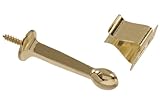 The Hillman Group 852343 Rigid Door Stop with Holder - Brass Finish 1-Pack by The Hillman Group