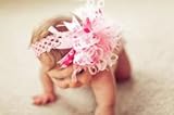 うさぎ柄ヘアバンド ファーとベビーピンクリボン付ヘアバンド【セミオーダー】 [Baby Product]