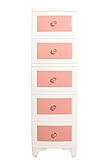 Lilou de coco リルデココ アンティーク風チェスト 5段 ピンク APC-05PK