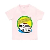 BabyChips 救急車(名入れ半袖ベビーTシャツ) 150 ライトピンク