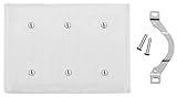 Bryant Electric NP34W Nylon Standard Size 3-Gang 3-Blank Strap Mount Wallplate, White [並行輸入品]