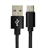 【2本セット】USB Type C ケーブル対応 (25cm/ブラック) 急速充電 高耐久 ナイロン編み 充電ケーブル タイプC