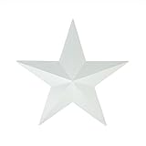 DAK 11.5 Matte White Country Rustic Star Indoor/Outdoor Wall Decoration [並行輸入品]