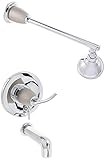 Danze D504054CSNT Sonora Tub and Shower Trim Kit, Chrome with Satin Nickel, Valve Not Included [並行輸入