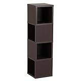 arne 壁掛け棚 ウォールシェルフ コーナーラック 耐荷重5kg 幅25cm 奥行き25cm 高さ94cm 4段 Mサイズ Wall Rack Cube M-4 ダークブラウン