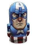 Captain America Tin Coin Bank + Marvel Characterユースビーニー+ ( 2 ) Avengers Backパックアクセサリーキーチェーン+ Marvel 
