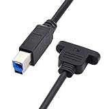 cablecc 5Gbps USB 3.0 Type B オス - Micro USB 3.0 メス Type-B スクリューマウントタイプ延長ケーブル 50CM