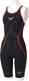Speedo(スピード) レディース 競泳水着 スパッツスーツ ファストスキン レーザー レーサーJ SD46H01 ブラック×レッド L