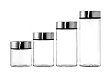 ガラスFood Jarコンテナ日付ダイヤル付きLids – For乾物、パスタ、ハーブ、スパイス、& More – Airtight Lids KEEPS FOOD FRESH – 4点セット – 4