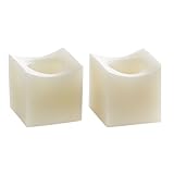 Candle Impressions CA24103CR201 2-Inch Mini Curved Squares Flameless Candles with Vanilla Fragrance,