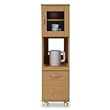 JKプラン スリム コンパクト 食器棚 レンジ台 レンジラック 幅 32.5 H120 キャスター付き ミニ キッチン 収納 隙間収納 棚 収納棚 家電収納棚 ロータイプ TSFLL0067NA