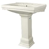 Structure Pedestal Basin Bathroom Sink (Basin Only) Sink Finish: Biscuit, Faucet Mount: 8" Centers [