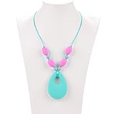AmBaby Teething Necklace - Baby Beads - Baby Teether Toy - BPA Free Food Grade Silicon (Turquoise Jo