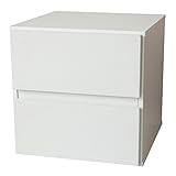 キューブボックス 2段引き出しタイプ タイプ４ CUBE BOX オープン フタ付き ふた付き ラック 収納家具 (タイプ4, ホワイト)