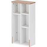 武田コーポレーション 30×15×58.5cm 収納・トイレ・ラック オーク/ホワイト ヴィンテージ調トイレ収納ラック スリム H1-TSR15OAK