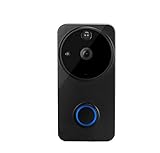 WYMLKUD ビデオドアベル、 スマートなドアベル 双方向の会話、 Wifi HD 166度 セキュリティカメラ、 ナイトビジョン、 クリエイティブな近代 ホームアラーム リモートビデオ、 ブラック