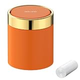 蓋付きの小型ゴミ箱 卓上小型ゴミ箱 リサイクル箱 かわいい金属製ゴミ箱 机やテーブルの上に ステンレス製 0.4ガロン/1.5L オフィス/応接間/車/寝室用 スイング開閉の蓋