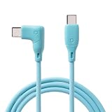 iFace Type-C to Type-C Neo 充電ケーブル 1.2m L字型 (ネオブルー)【 急速充電 3A 絡みにくい USB-C & USB-C L字 シリコン素材 アイフェイス ケーブルタイ付属 iPhone Galaxy iPad MacBook Pro 各機種対応 】