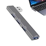 USBハブスプリッター 4 ポート ハブ アルミニウム合金 3.0 ノートブック USB マルチ インターフェイス ワイヤレス HUB ハブ スプリッタ typec 拡張ドッキング ステーション., 3.62x0.59x0.28インチ