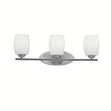 Kichler Lighting 5098NI Eileen 3-Light Bath Fixture Brushed Nickel with White-Etched Glass [並行輸入品]