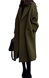 【Smile LaLa】 レディース ボリューム アウター チェスター ロング コート 無地 シンプル エレガント 大人 シック 長袖 裏起毛 (L)