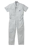 [ディッキーズ]Dickise【ツナギ服】春夏半袖ストライプツヅキ服・シンプルでスタイリッシュ《059-21-713》 (L, SG シルバーグレー)