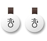 スマート温湿度計 Bluetooth デジタル温湿度計 スマートフォン対応 スマートセンサー データ保存機能対応 コンパクトな丸形(2個)